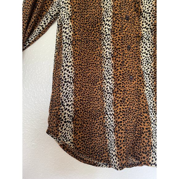 Vintage Nicola Petites 4P Cheetah Leopard Print Women's Button Up Shirt - Picture 8 of 9